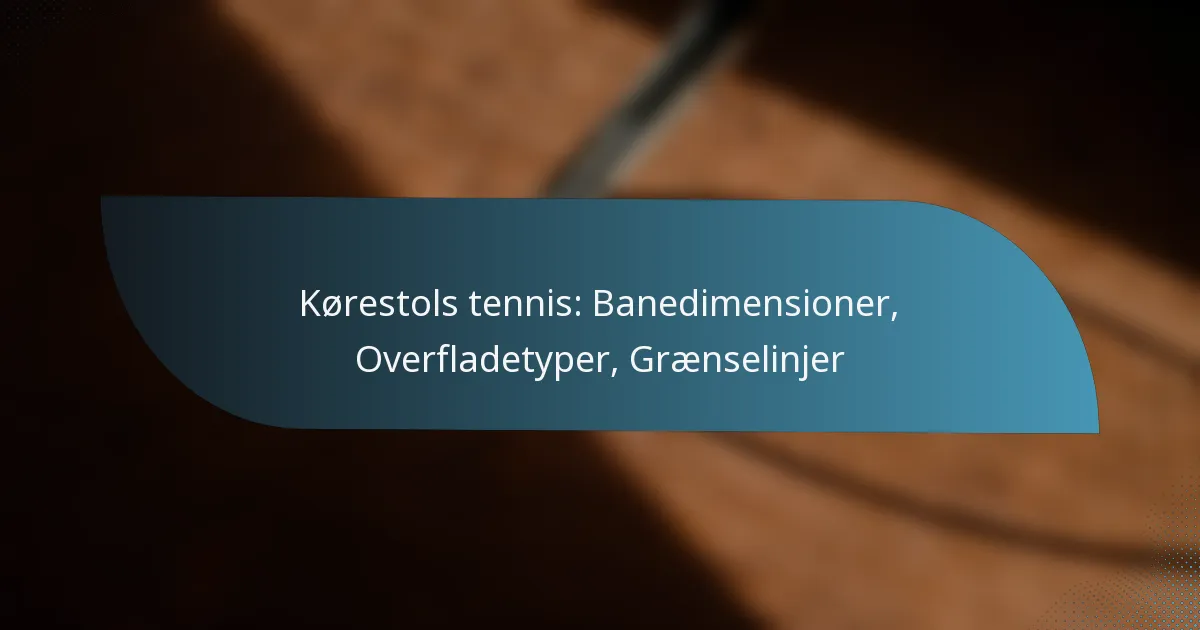 Kørestols tennis: Banedimensioner, Overfladetyper, Grænselinjer