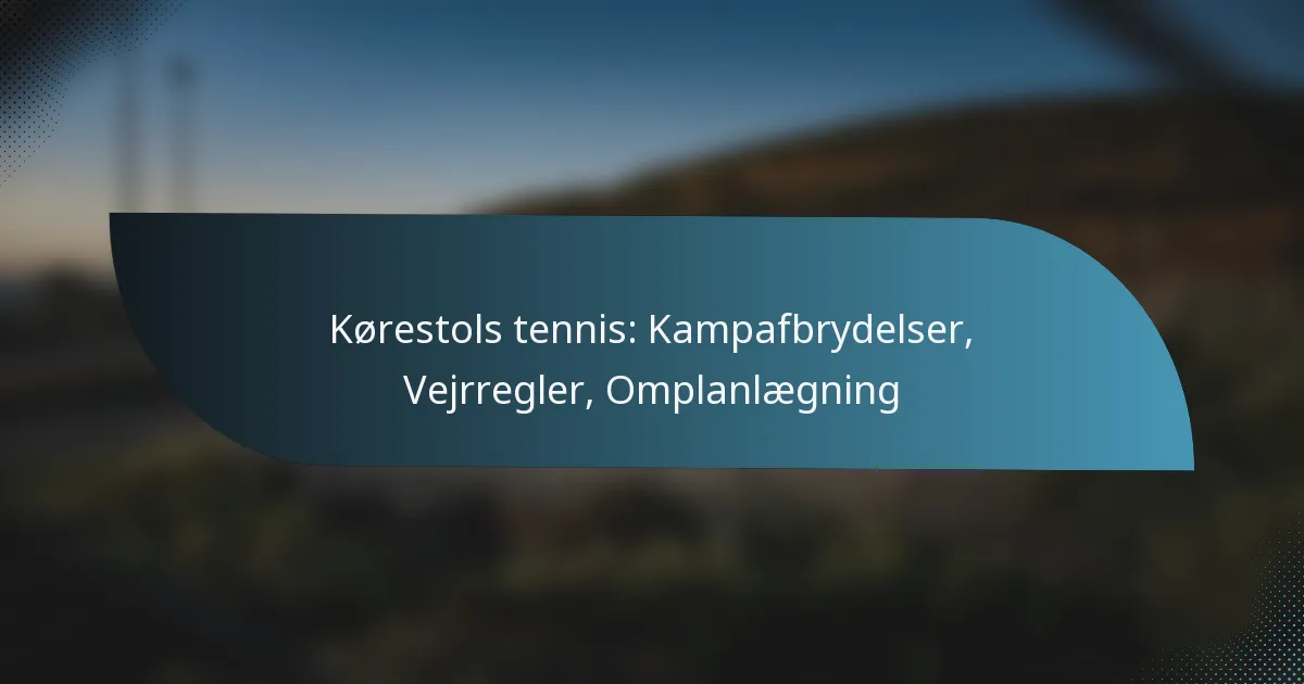 Kørestols tennis: Kampafbrydelser, Vejrregler, Omplanlægning