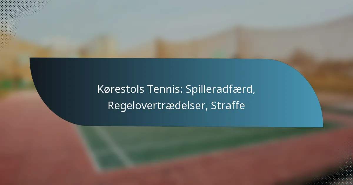 Kørestols Tennis: Spilleradfærd, Regelovertrædelser, Straffe