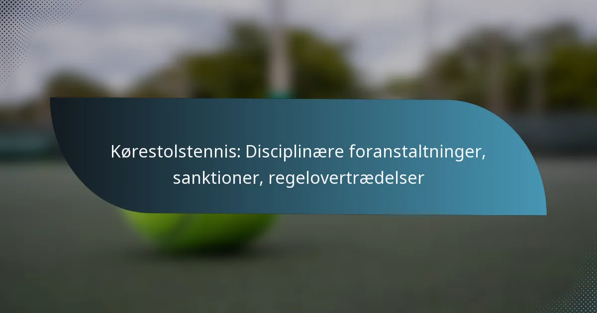 Kørestolstennis: Disciplinære foranstaltninger, sanktioner, regelovertrædelser