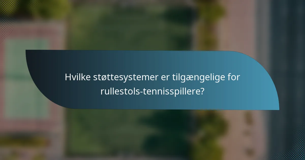 Hvilke støttesystemer er tilgængelige for rullestols-tennisspillere?